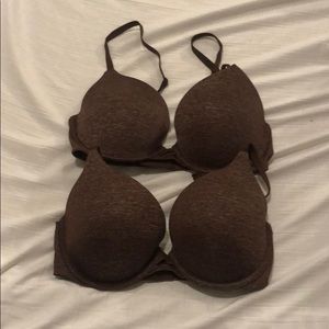 Victoria Secret bras 32D (2) perfect shape Brown